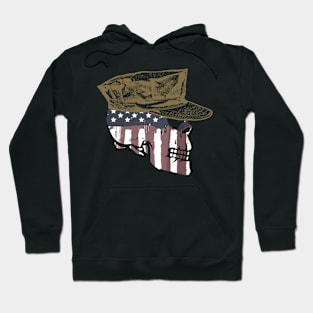 Painted American Flag Military Skull Hoodie